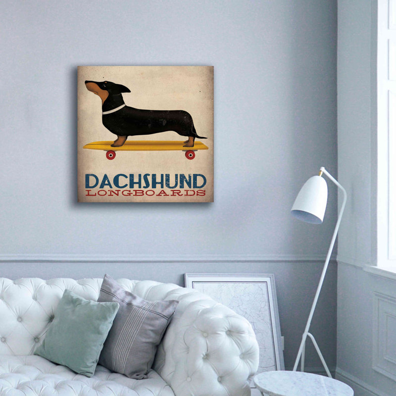 " Dachshund Longboards " by Ryan Fowler, 37" H x 37" W x 1.5" D