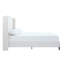 Grand lit avec tête de lit à oreilles - attrait minimaliste, revêtement en chenille, structure en métal, sans sommier, attrayante chambre de 54 po de hauteur, rembourré,-124321347