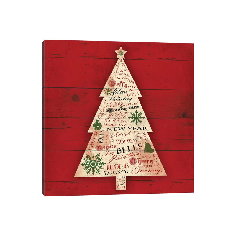 Christmas Tree Type by Jace Grey - Wrapped Canvas Print, 30.48 cm H x 30.48 cm W