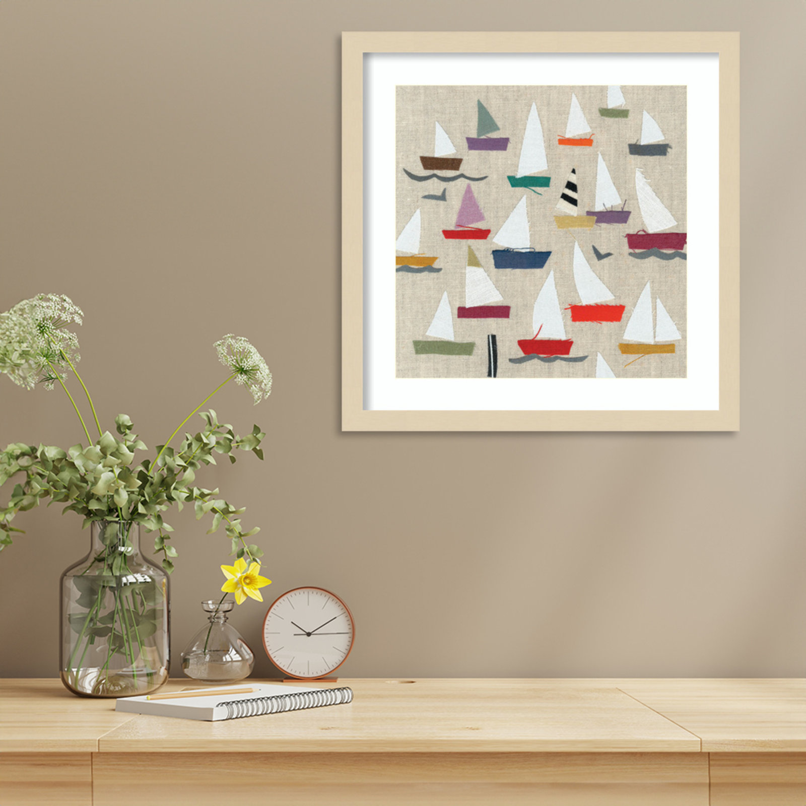 Montier Plain Sailing Framed on Paper by Jenny Frean Print, Brown, 17" H x 17" W x 1" D