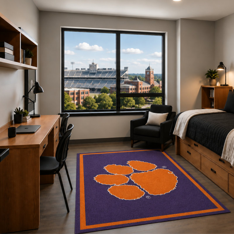 L'esprit de l'Université de Clemson, 3'10"x5'4" Rectangle