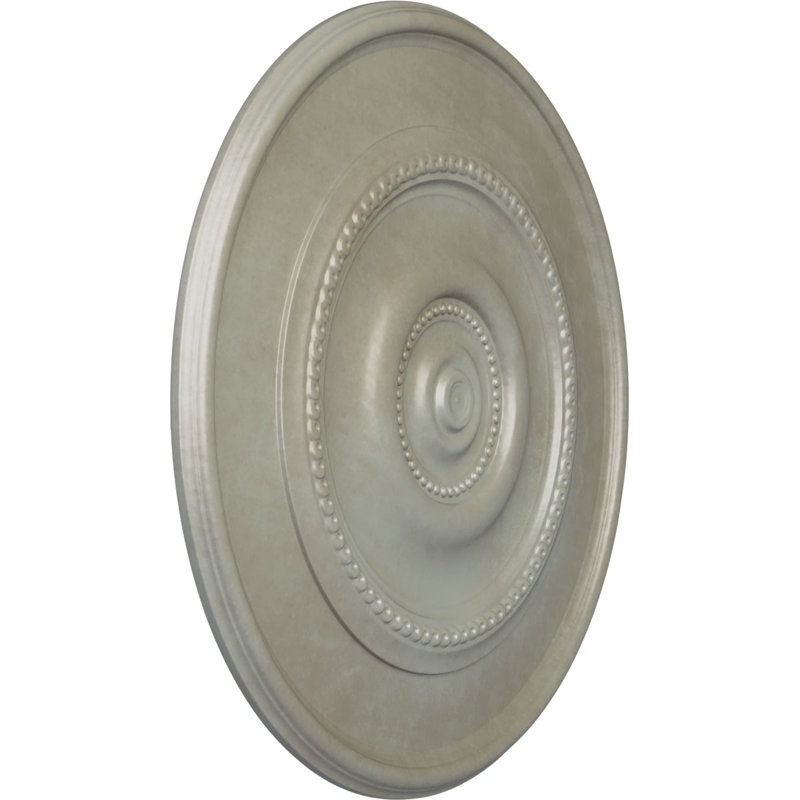 Médaillon de plafond traditionnel en résine Endurathane, 24 3/8 po x P 1 1/8 po (pour auvents jusqu'à 5 7/8 po), finition or éclair peinte à la main