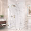 Cabine de douche d'angle à charnières murales sans cadre Nirvana, dimensions : 101,6 cm (L) x 91,4 cm (P) x 192,8 cm (H), verre clair facile à nettoyer de 10 mm d'épaisseur, fini noir mat.-120232259-114374193