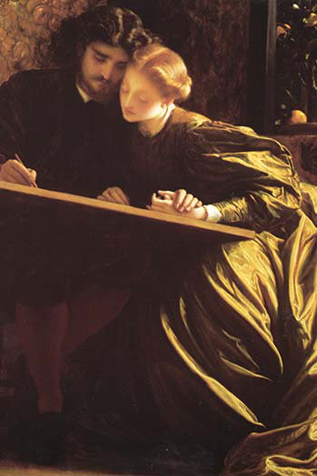 Reproduction d’art sans cadre the painter de honeymoon par frederick leighton, H 42 po x l 28 po x P 1,5 po
