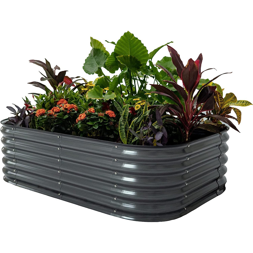 17" Tall 6 In 1 Modular Metal Outdoor Raised Garden Bed Vego Garden 
