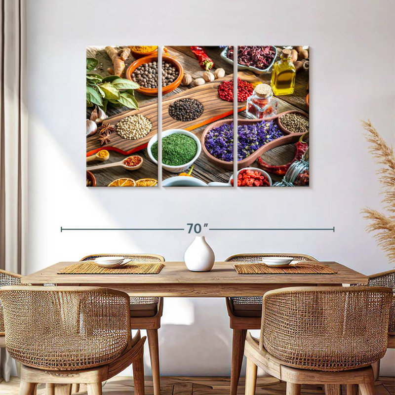 Yarlin Rustic Kitchen Herbs And Spices, 36" H x 57" W