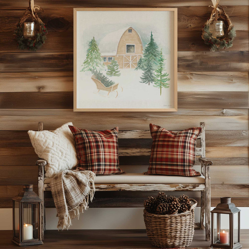 Impression Woodland Charm II, H 13,5 po x l 13,5 po, Cadre simple noir satiné, bois massif