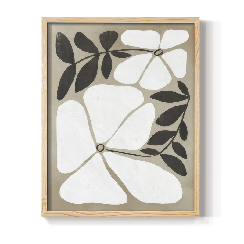 Reproduction encadrée Melty Blooms II - bois massif, Naturel, H 11 po x l 9 po
