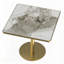 Table bistro carrée moderne avec plateau en faux marbre, assemblage facile, structure en métal robuste, parfaite pour les petits espaces-1868015821