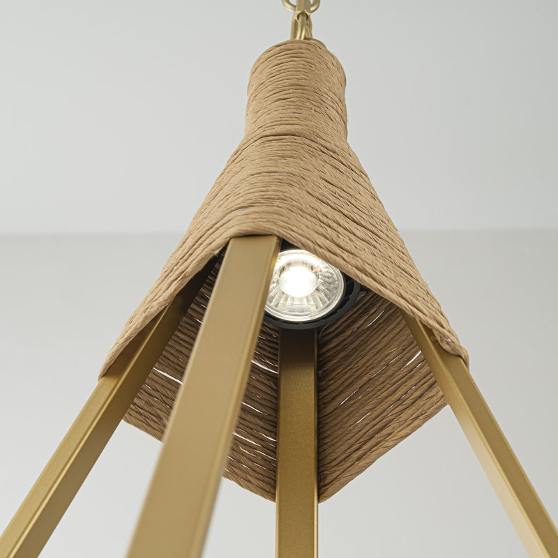 Olney 1-Light Brushed Brass Pendant Light Bulbs Included