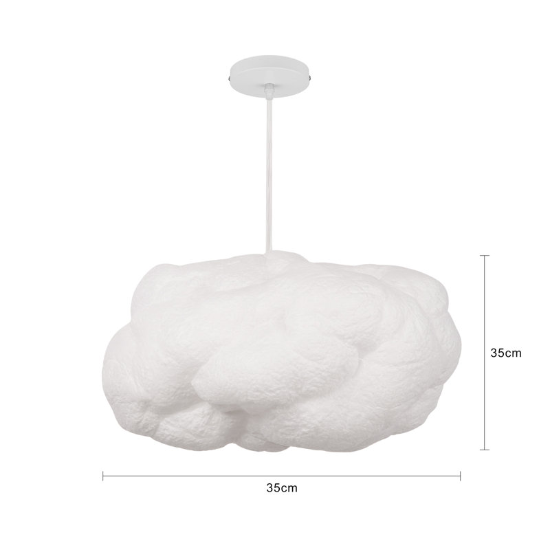 Entrekin 1 - Light White Schoolhouse Pendant, 9.84" H x 13.77" W x 23.62" D