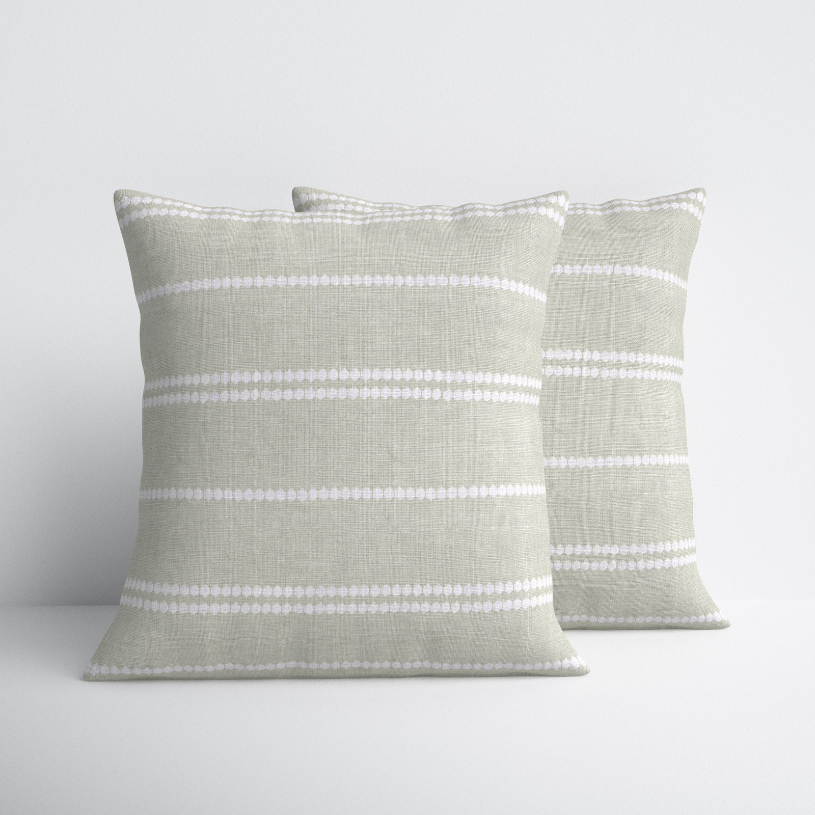 Hudie Striped Cotton Throw Pillow, Gray/White, Pillow Cover Only - No Insert