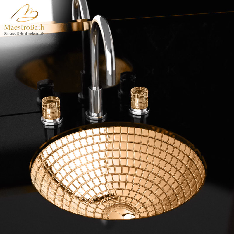 Atelier 16.5'' L Bathroom Sink, Gold Rose