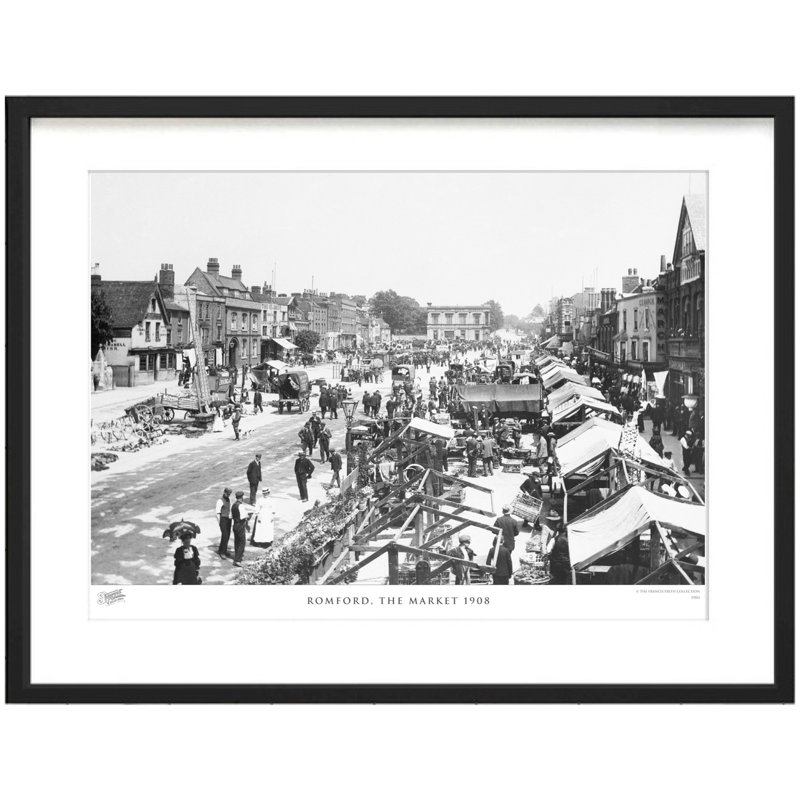 Romford, The Market 1908 by Francis Frith - Single Picture Frame Print, 40cm H x 50cm W x 2.3cm D