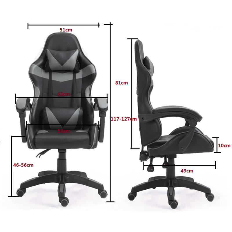 Inbox Zero Adjustable Reclining Ergonomic Faux Leather Swiveling PC & Racing Game Chair, White