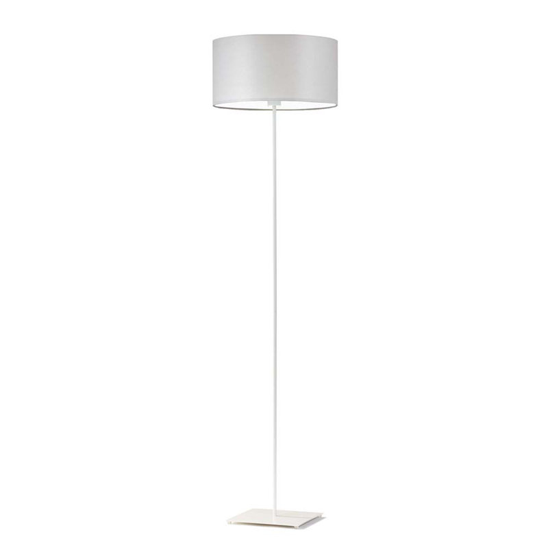 Asawer 156cm Traditional Floor Lamp, Light Grey, White