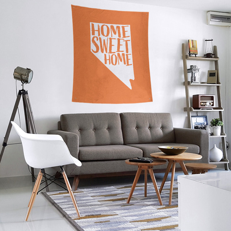 Tapisserie murale Home Sweet Nevada, H 104 po x l 88 po, Orange