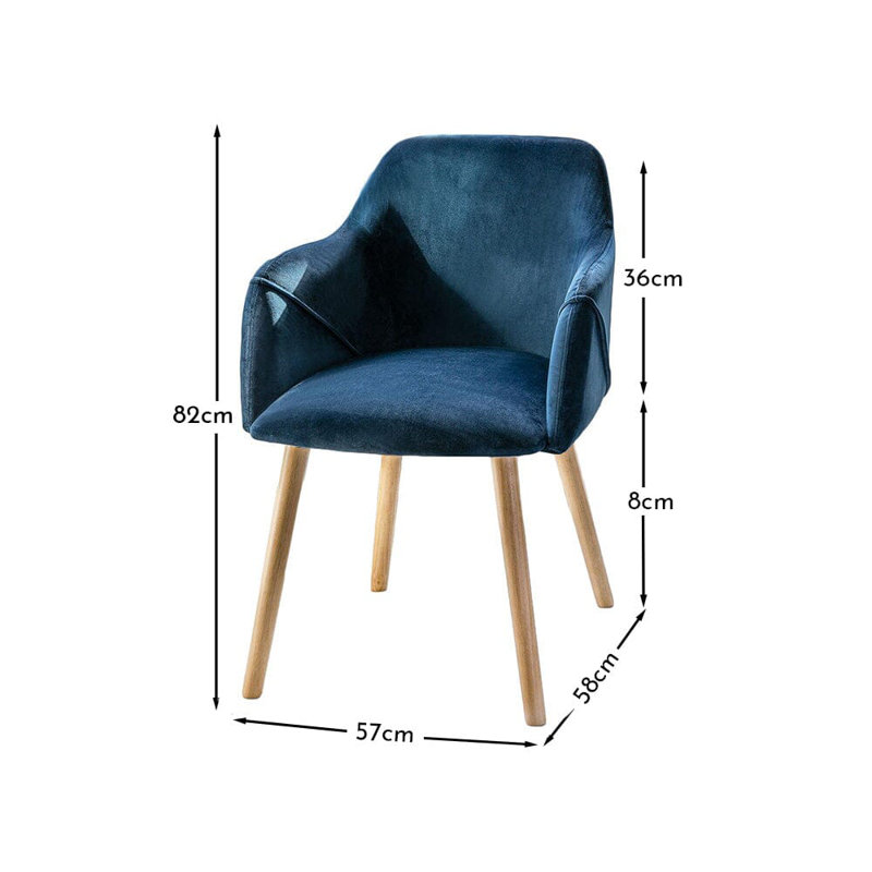 Aggarwal Armchairs - Set of 2, Blue, Whitewash