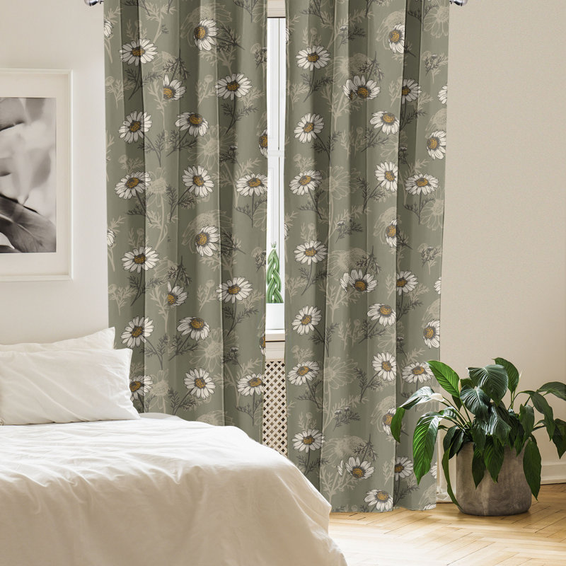 Dianka Semi Sheer Curtain Pair, 28" W x 95" L