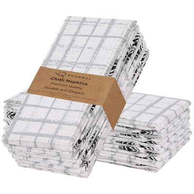 Serviettes de table 100% coton à imprimé multicolore