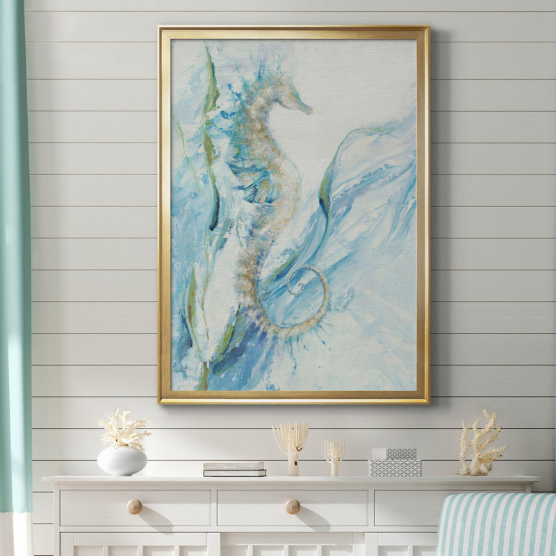 Toile encadrée de qualité supérieure New Seahorse - prête à être accrochée, H 30,5 po x l 42,5 po x P 1,5 po