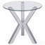 Table d'appoint chromée ronde en verre trempé