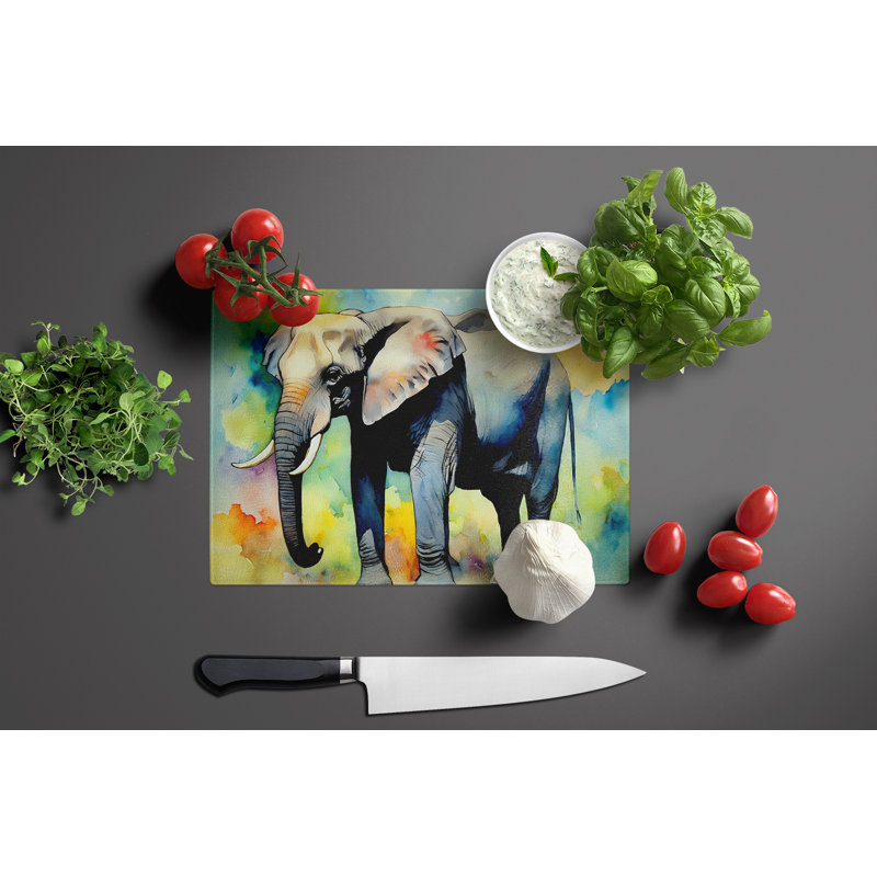Elephant Glass Cutting Board Large
