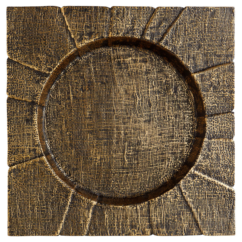 Baxter Metal Decorative Tray, Antique Brass, 3" H x 24" W x 24" D