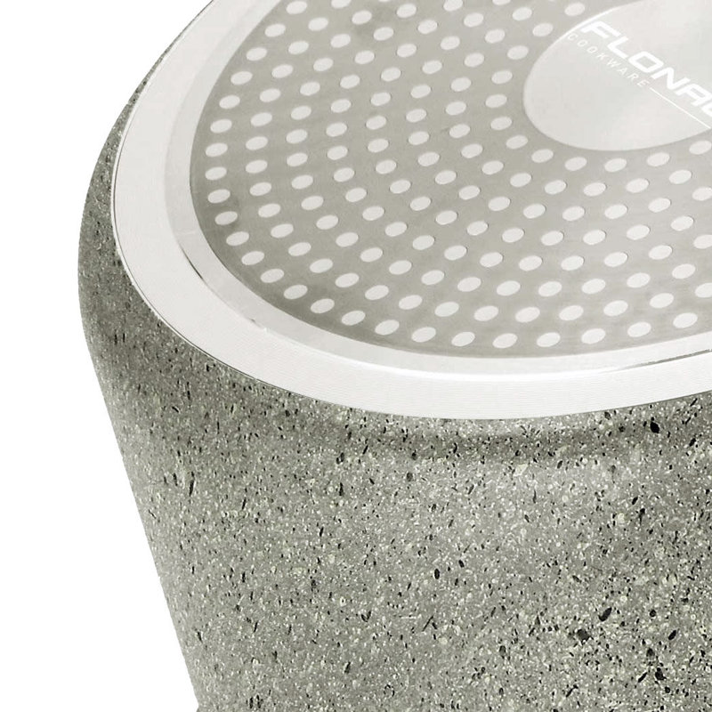 Marmite profonde Flonal Monolite 7,9 po - 4,6 l / 4,9 pte, aluminium forgé antiadhésif ultra renforcé, convient à l'induction