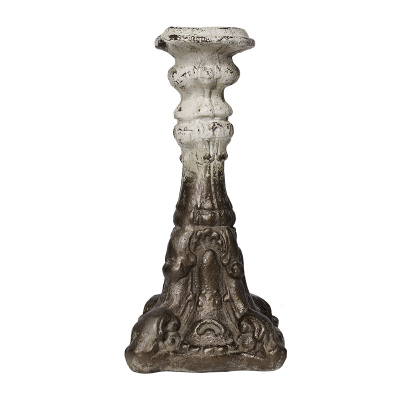 Metal Tabletop Candlestick, 16.1" H x 7.5" W x 7.5" D