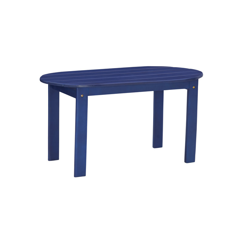 Langport Rectangular Acacia Outdoor Coffee Table , 35.24'' in. W 18.11'' in. D, Blue