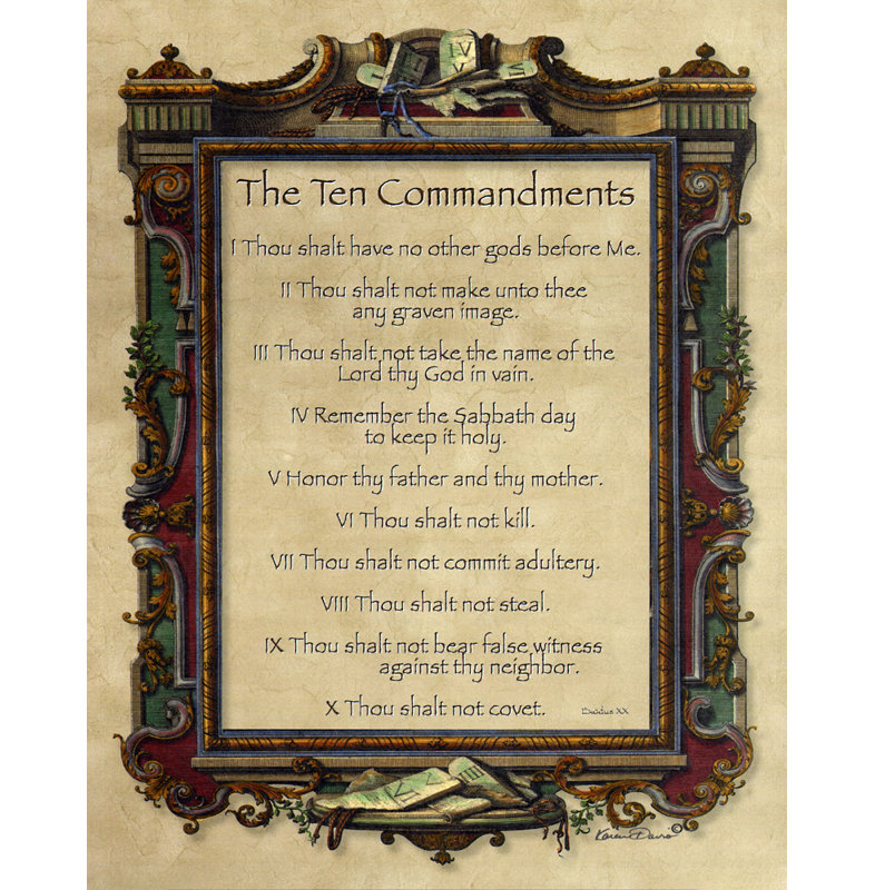 Ten Commandments, 18'' H x 14'' W