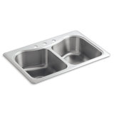 Staccato 33" L x 22" W Drop-In Kitchen Sink with Single Faucet Hole