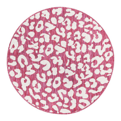 Magenta/Ivory Indoor/Outdoor Rug