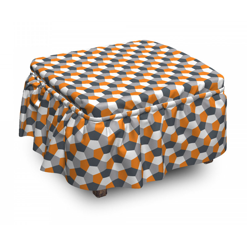 Housse pour repose-pieds à carreaux hexagonals