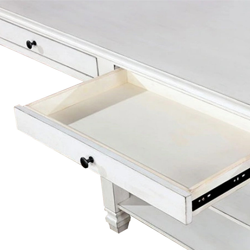 Ensemble de table de salle à manger 6 pièces avec banc et 4 chaises Lyasa, bois massif blanc