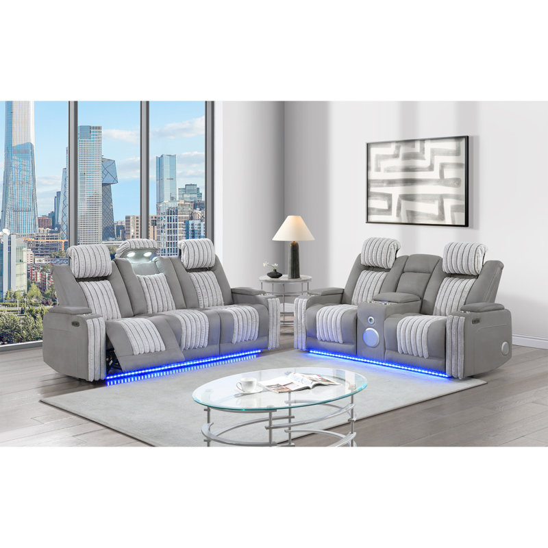 Canapé inclinable électrique Duran, Gris