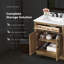 Ensemble de meuble-lavabo autoportant simple en lattes d'amande 30 po Athea avec comptoir en marbre blanc Athea-1355154865-1410382683