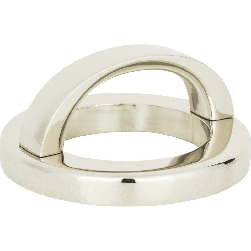 Polished Nickel Round Finger Pull with Mounting Hardware