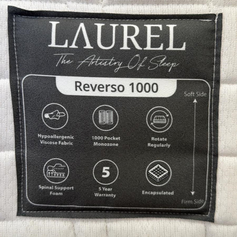 Laurel Reverso 1000 Pocket Hybrid Mattress – 12" Desire Deco Ltd Pocket Sprung 1000 Mattress, Kingsize (5')