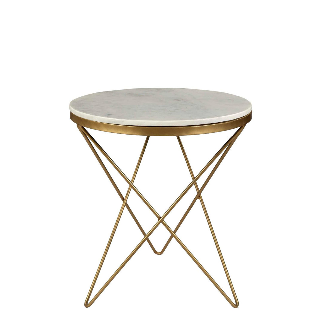 Cross Legs Marble End Table Set Everly Quinn