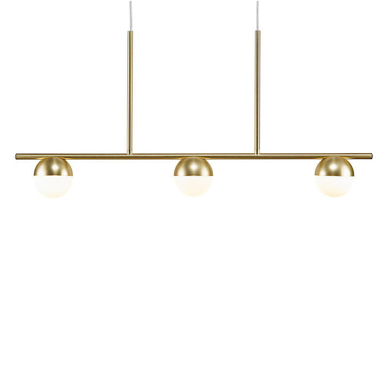 3 - Light Kitchen Island Pendant, Brass