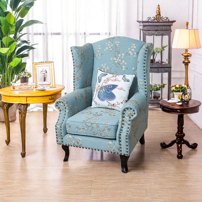 Fauteuil inclinable brodé, Mélange de polyester bleu foncé