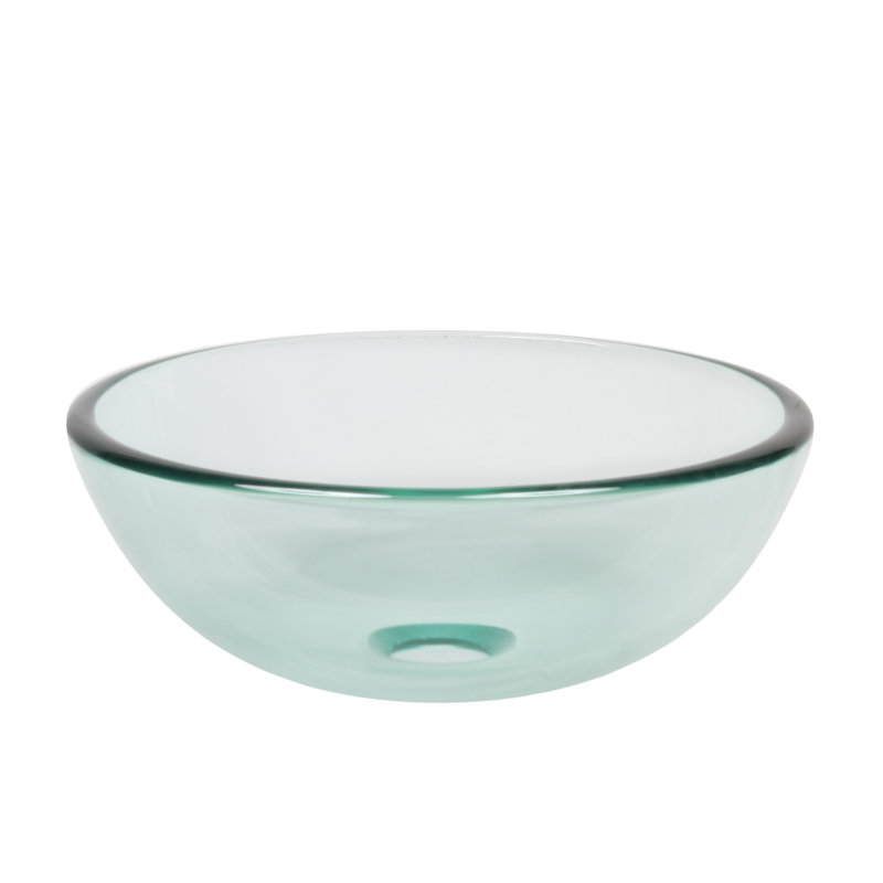 Lavabo de salle de bain vasque circulaire en verre, Noir mat