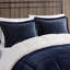 Bleu marine + édredon - Grand, duvet, duvet synthétique, 2 taies décoratives et 1 coussin décoratif-129761600-129761608