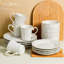 16 Pieces Petal Edge White Dinnerware Set, Service for 4 Peoples