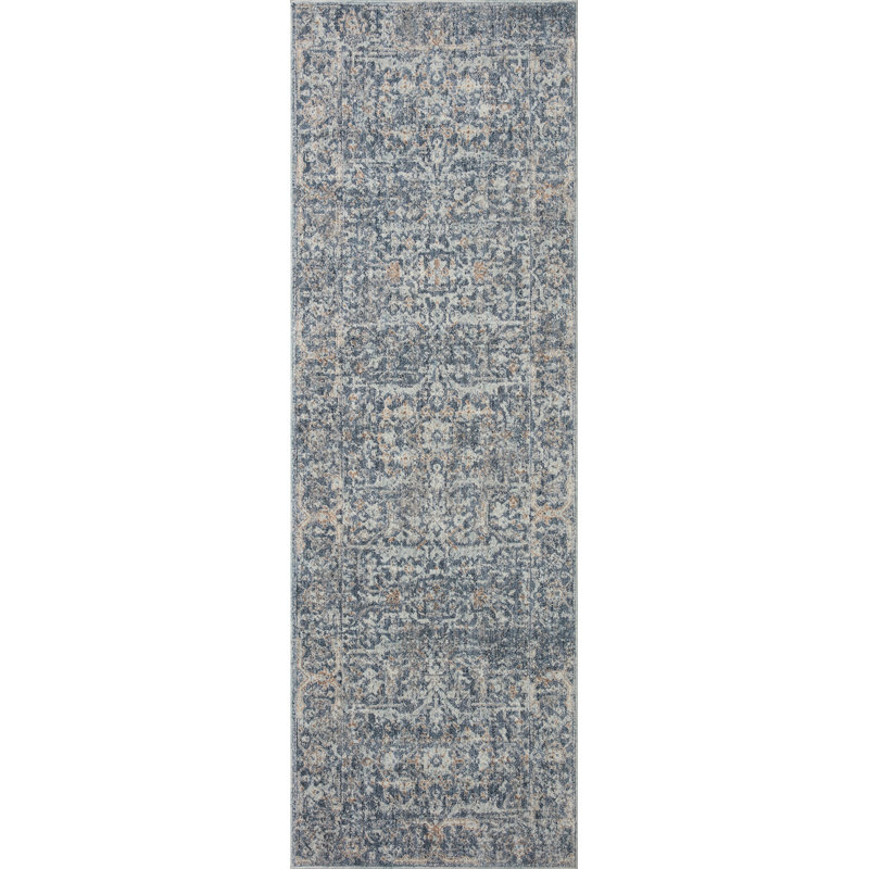 Tapis denim / taupe Angela Rose x Loloi Blake, Tapis de couloir 2 pi 7 po x 8 pi