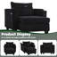 Chaise longue convertible en velours côtelé avec port USB, porte-gobelets et accoudoirs de rangement-1101871767