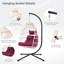 Fauteuil à œufs d'extérieur suspendu avec support, chaise à balançoire en osier pour l'extérieur-595628954