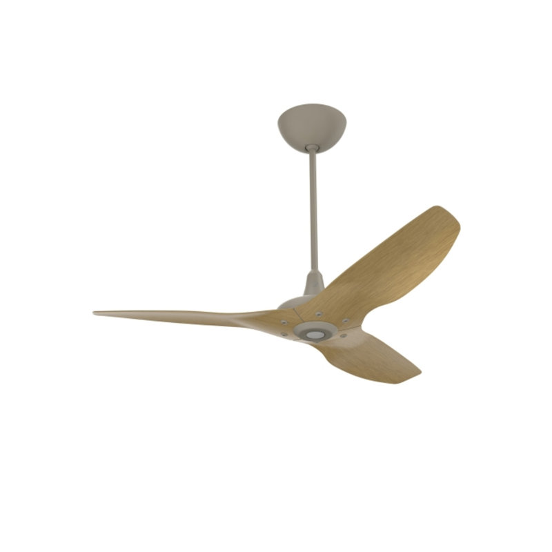 Haiku Smart Downrod Ceiling Fan, Satin Nickel with Caramel Aluminum Blades, 52 inches